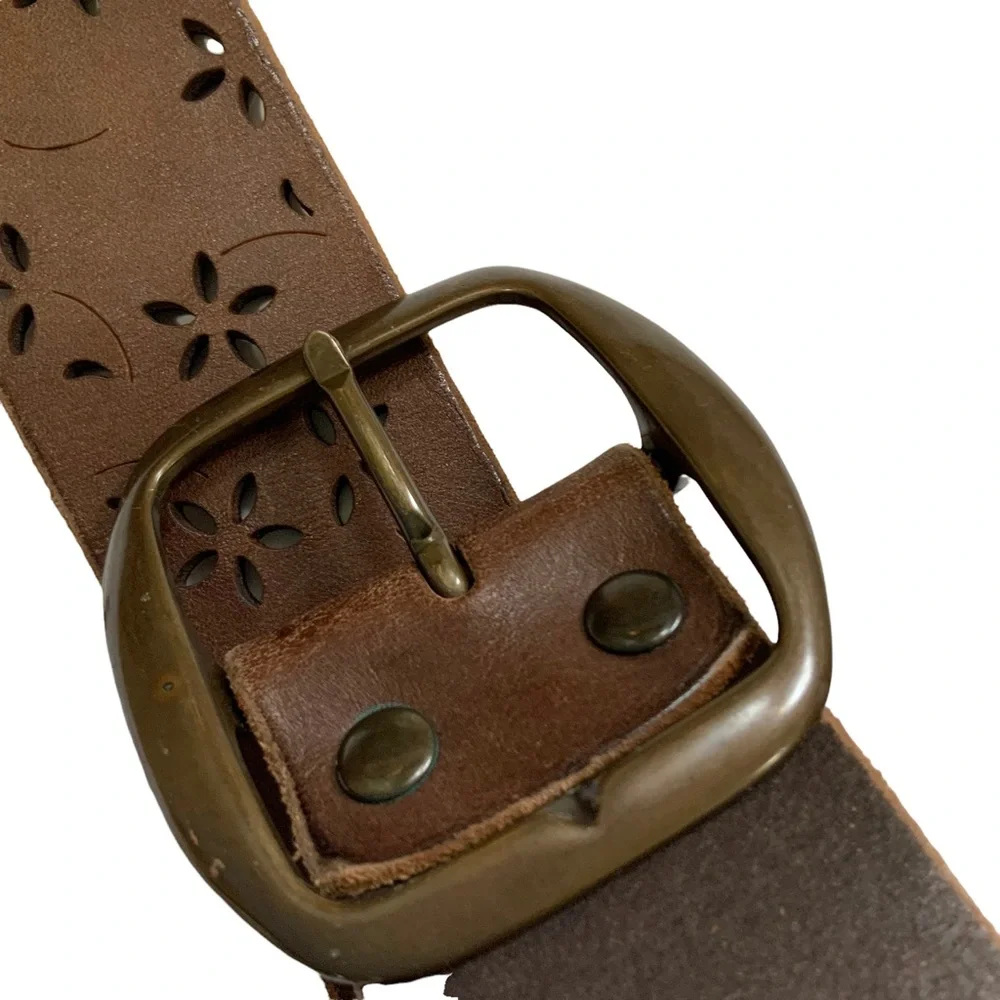 Brown Italian Leather Made in the USA Belt sz M